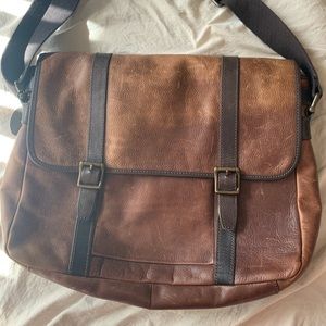 Fossil leather satchel computer bag
